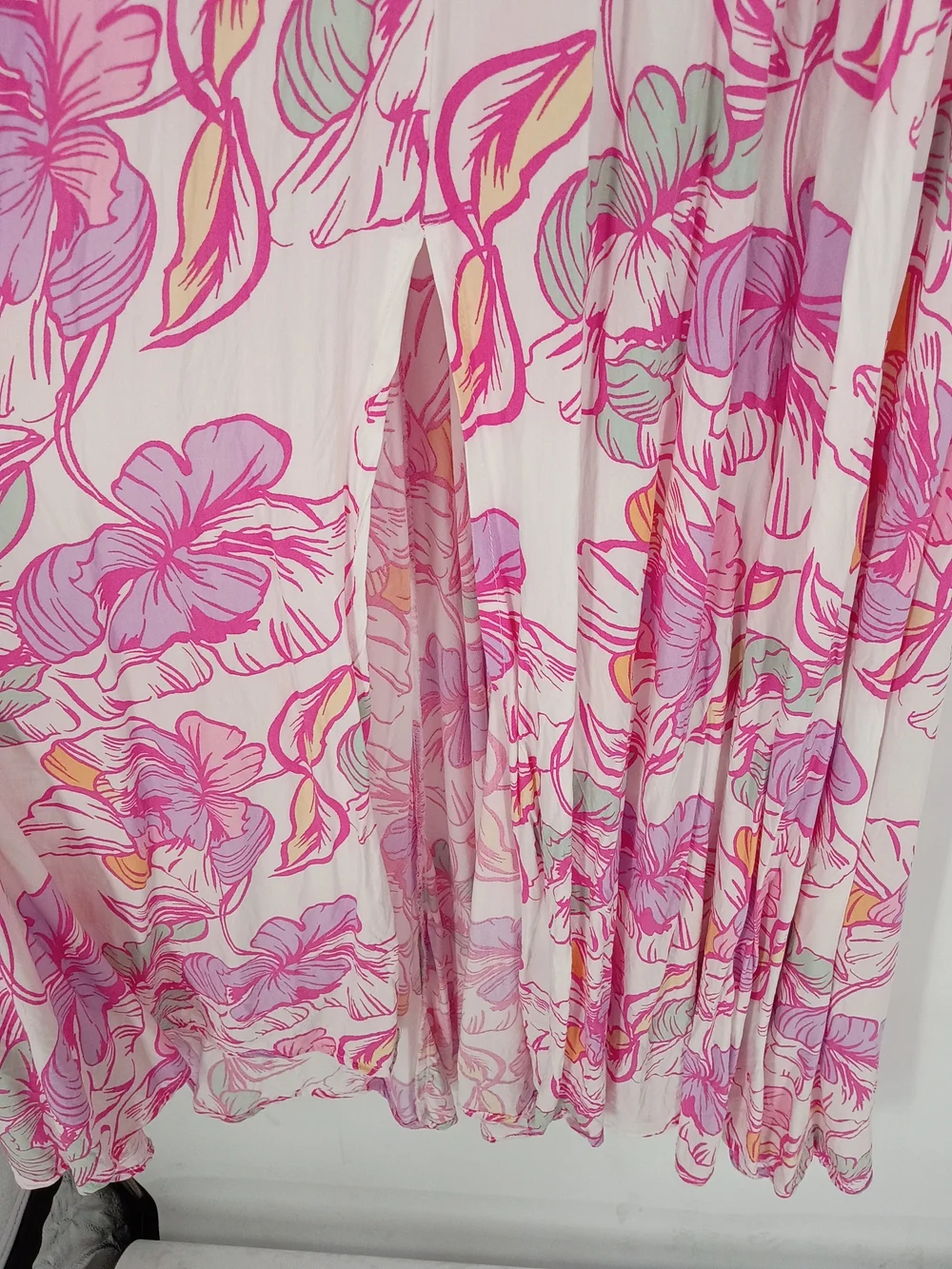 Sleeveless Pink Floral Halter Maxi Dress with Smocked Waistband